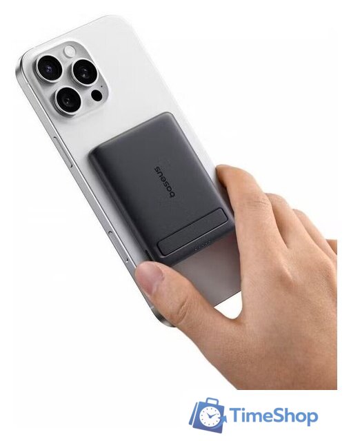 Внешний аккумулятор Baseus PicoGo AM31 Mini Magnetic Power Bank with Stand 20W 5000mAh (черный) - Изображение №7 — Интернет-магазин Time-Shop