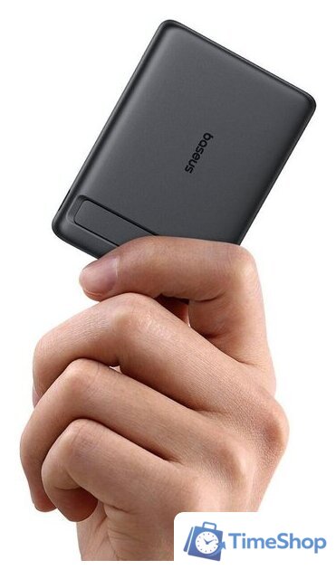 Внешний аккумулятор Baseus PicoGo AM31 Mini Magnetic Power Bank with Stand 20W 5000mAh (черный) - Изображение №3 — Интернет-магазин Time-Shop