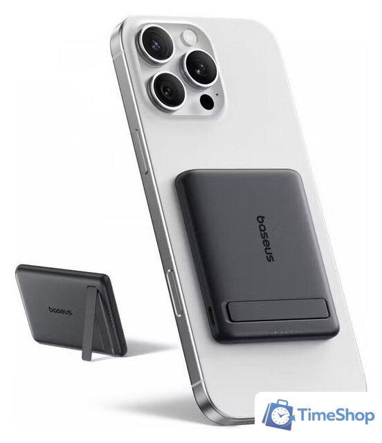 Внешний аккумулятор Baseus PicoGo AM31 Mini Magnetic Power Bank with Stand 20W 5000mAh (черный) - Изображение №11 — Интернет-магазин Time-Shop