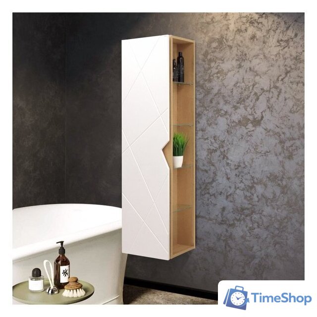  Doratiz Шкаф-пенал Фьорд 40 L 2712.303 (дуб бунратти/белый,с подвесной) - Изображение №7 — Интернет-магазин Time-Shop