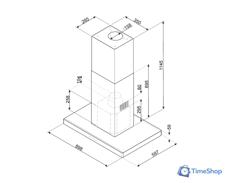 Кухонная вытяжка Smeg KI90XE - Изображение №2 — Интернет-магазин Time-Shop