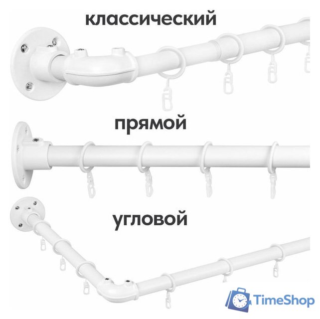 Карниз для штор UG Home Раздвижной 1-рядный 1КМ-У-49-360-БЛ (белый, 0.49-3.6м) - Изображение №9 — Интернет-магазин Time-Shop