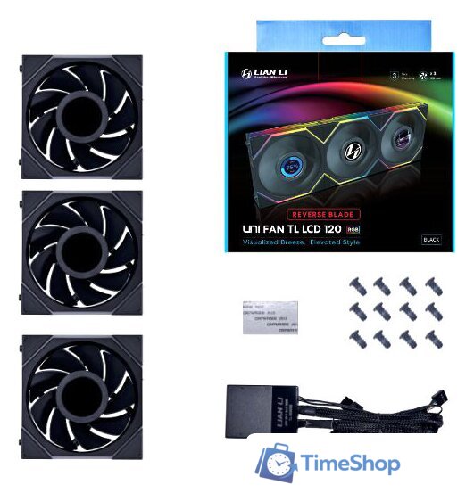 Комплект вентиляторов для корпуса Lian Li Uni Fan TL LCD 120 Triple Pack G99.12TLLCD3B.R0 - Изображение №1 — Интернет-магазин Time-Shop