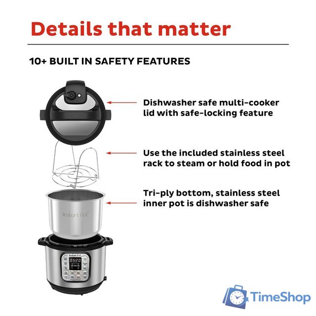 Мультиварка-скороварка Instant Pot Duo 3 - Изображение №3 — Интернет-магазин Time-Shop