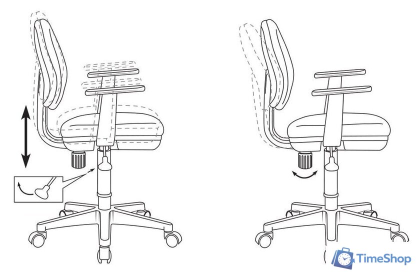 Компьютерное кресло Бюрократ CH-W356AXSN/STICK-VI (фиолетовый) - Изображение №5 — Интернет-магазин Time-Shop