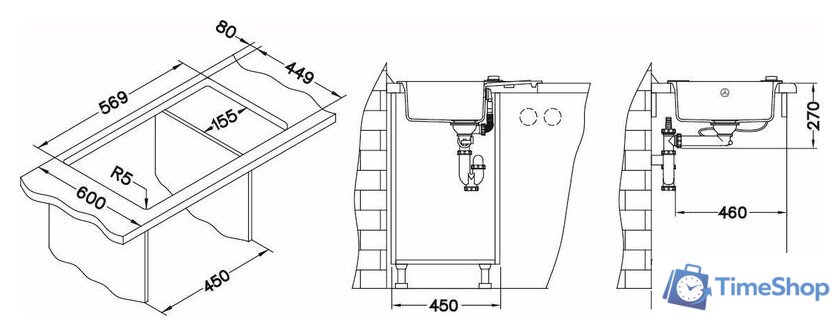 Кухонная мойка Alveus Rock 30 4213005 - Изображение №3 — Интернет-магазин Time-Shop