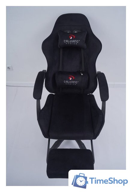 Игровое (геймерское) кресло Calviano 1584 (велюр, черный) - Изображение №11 — Интернет-магазин Time-Shop