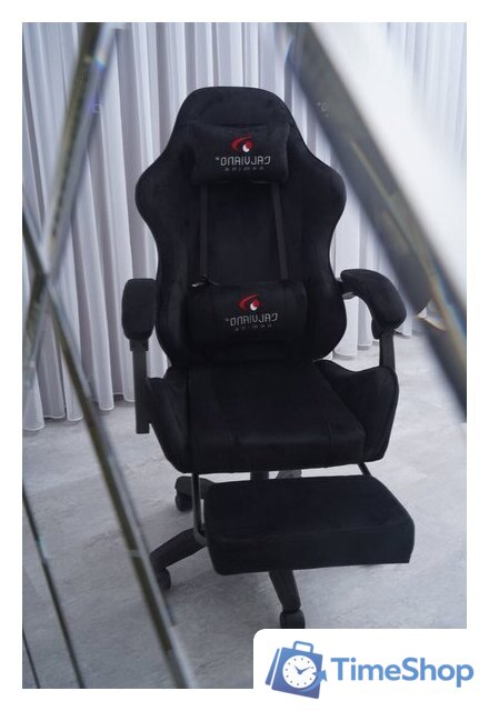 Игровое (геймерское) кресло Calviano 1584 (велюр, черный) - Изображение №2 — Интернет-магазин Time-Shop