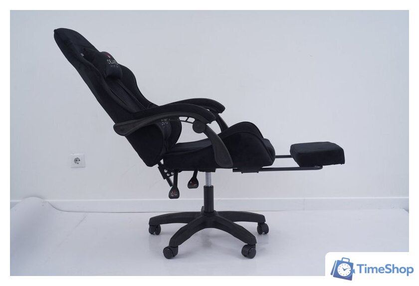 Игровое (геймерское) кресло Calviano 1584 (велюр, черный) - Изображение №12 — Интернет-магазин Time-Shop