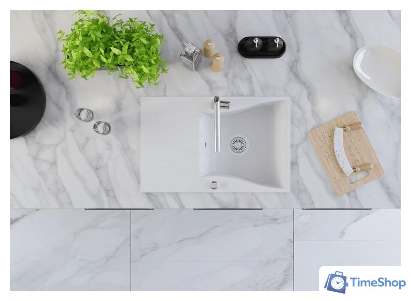 Кухонная мойка Kernau KGS O 6078 1B1D Pure White - Изображение №6 — Интернет-магазин Time-Shop