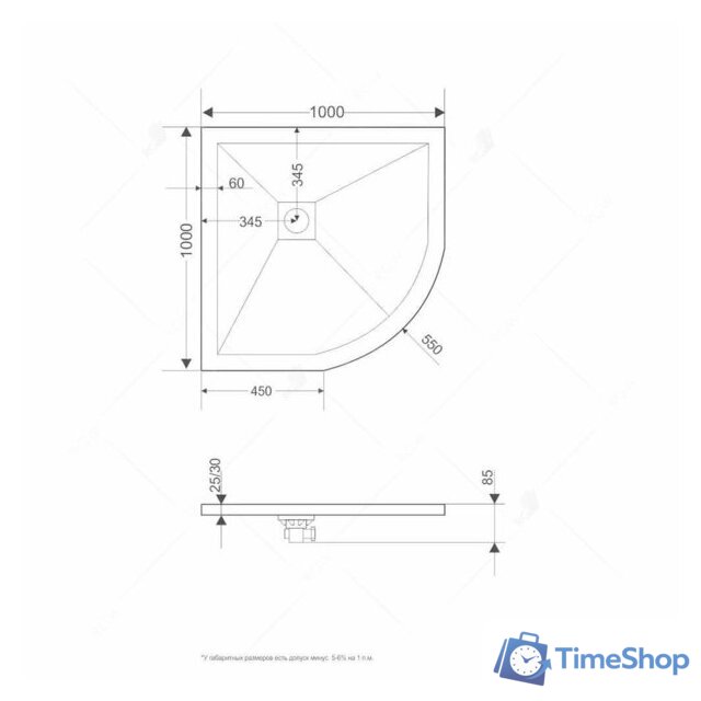 Душевой поддон RGW ST/R-W 16153100-01 100x100 - Изображение №2 — Интернет-магазин Time-Shop