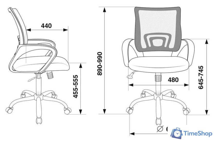 Офисное кресло Бюрократ CH-695N/SL/BL/TW-11 (черный/синий) - Изображение №5 — Интернет-магазин Time-Shop