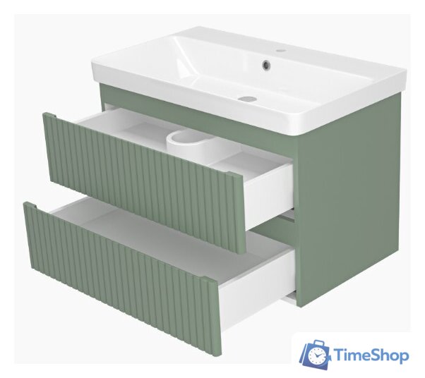  Brevita Тумба под умывальник Victory 80 VIC-09080-0802Я (зеленый матовый) - Изображение №4 — Интернет-магазин Time-Shop