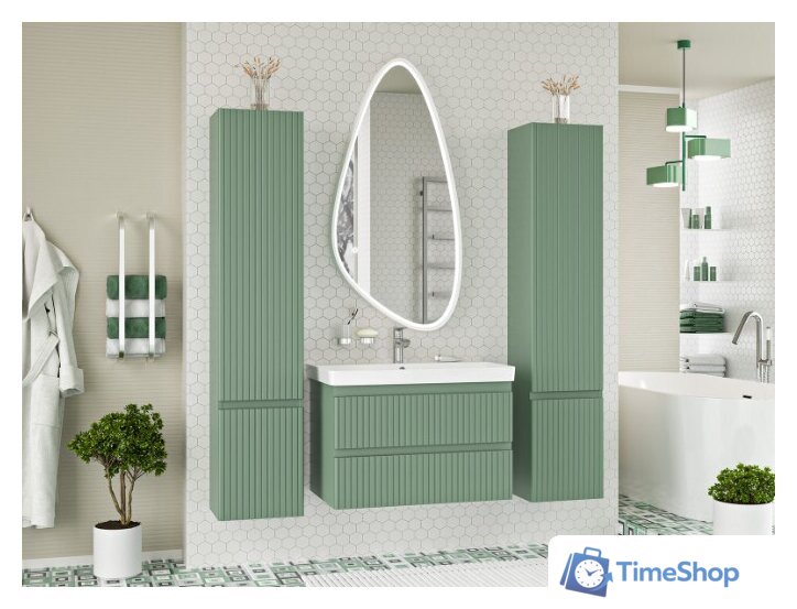  Brevita Тумба под умывальник Victory 80 VIC-09080-0802Я (зеленый матовый) - Изображение №5 — Интернет-магазин Time-Shop