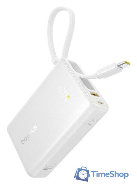 Внешний аккумулятор Baseus Picogo PPPG-1W45C Digital Display Power Bank 45W 10000mAh (белый) - Изображение №1 — Интернет-магазин Time-Shop