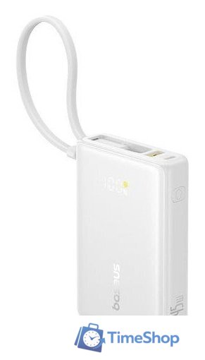 Внешний аккумулятор Baseus Picogo PPPG-1W45C Digital Display Power Bank 45W 10000mAh (белый) - Изображение №3 — Интернет-магазин Time-Shop