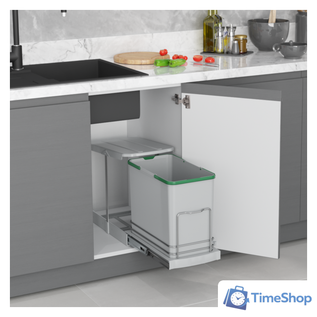 Мусорное ведро Starax S-2571-G 24 л (серый) - Изображение №2 — Интернет-магазин Time-Shop