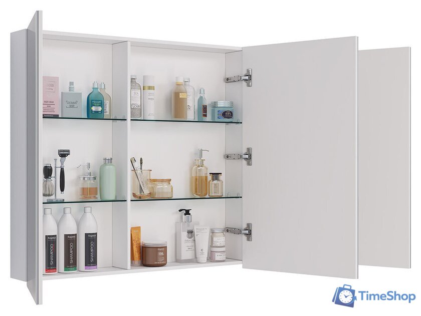  Lemark Шкаф с зеркалом Universal 90 LM90ZS-U (белый глянец) - Изображение №3 — Интернет-магазин Time-Shop