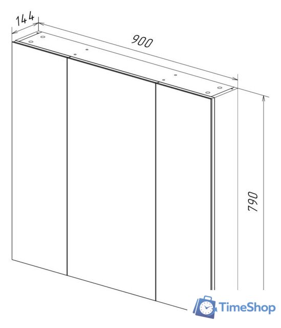  Lemark Шкаф с зеркалом Universal 90 LM90ZS-U (белый глянец) - Изображение №5 — Интернет-магазин Time-Shop