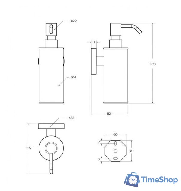 Дозатор для жидкого мыла Cezares RELAX-SOIS-M-IN (сатин) - Изображение №2 — Интернет-магазин Time-Shop
