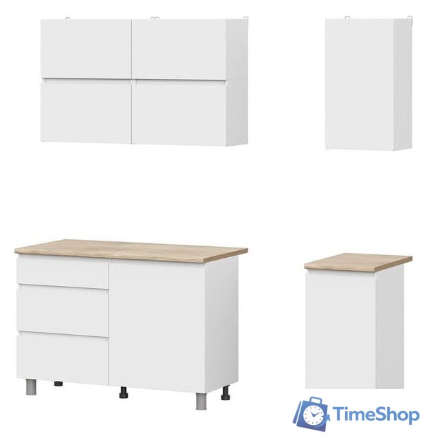 Готовая кухня Mio Tesoro Токио 1.6 (белый текстурный/дуб сонома) - Изображение №1 — Интернет-магазин Time-Shop