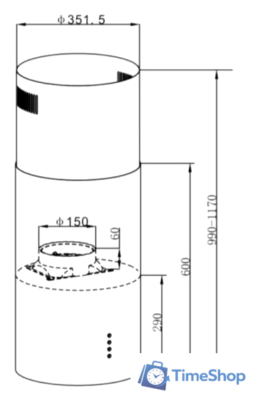 Кухонная вытяжка HOMSair Art 1050IS 35 (черный) - Изображение №9 — Интернет-магазин Time-Shop