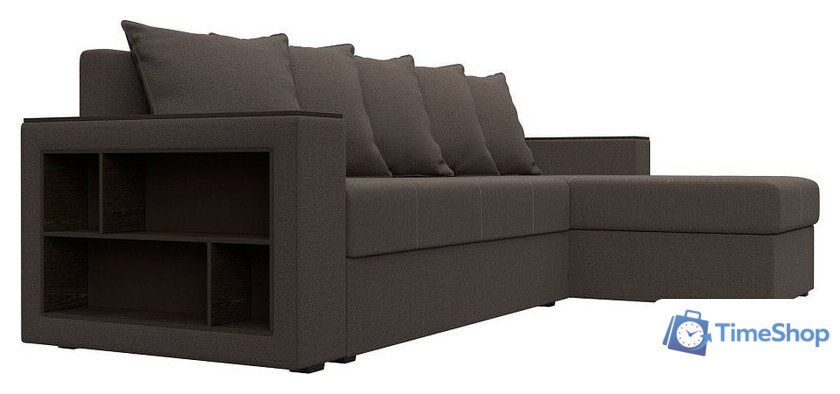 Угловой диван Лига диванов Дубай Лайт правый 121639 (рогожка амур коричневый) - Изображение №3 — Интернет-магазин Time-Shop