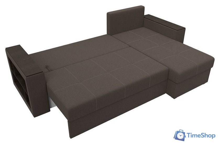 Угловой диван Лига диванов Дубай Лайт правый 121639 (рогожка амур коричневый) - Изображение №8 — Интернет-магазин Time-Shop