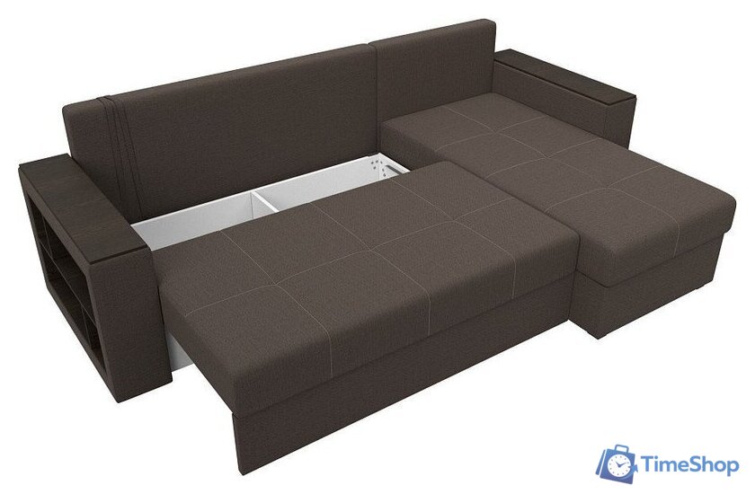 Угловой диван Лига диванов Дубай Лайт правый 121639 (рогожка амур коричневый) - Изображение №7 — Интернет-магазин Time-Shop