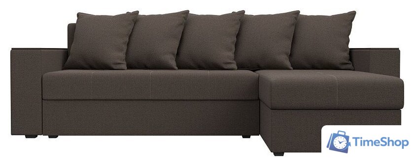 Угловой диван Лига диванов Дубай Лайт правый 121639 (рогожка амур коричневый) - Изображение №2 — Интернет-магазин Time-Shop