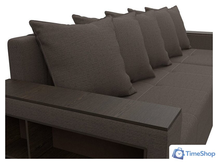 Угловой диван Лига диванов Дубай Лайт правый 121639 (рогожка амур коричневый) - Изображение №4 — Интернет-магазин Time-Shop