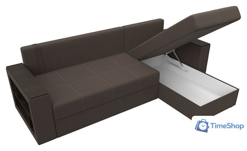 Угловой диван Лига диванов Дубай Лайт правый 121639 (рогожка амур коричневый) - Изображение №9 — Интернет-магазин Time-Shop