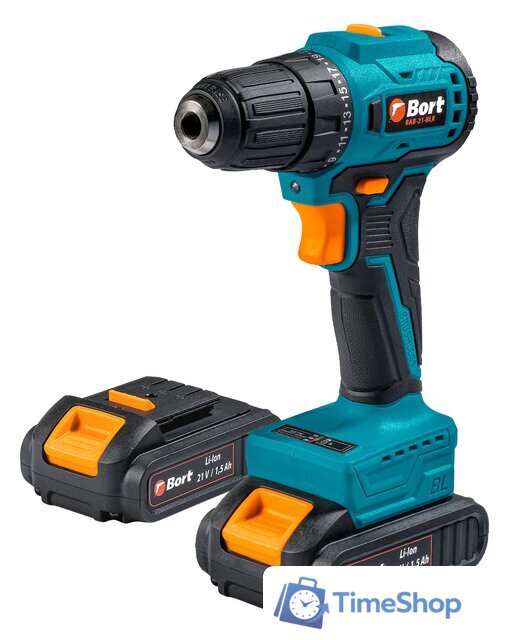 Дрель-шуруповерт Bort BAB-21-BLK 93413526 (с 2-мя АКБ, кейс) - Изображение №1 — Интернет-магазин Time-Shop