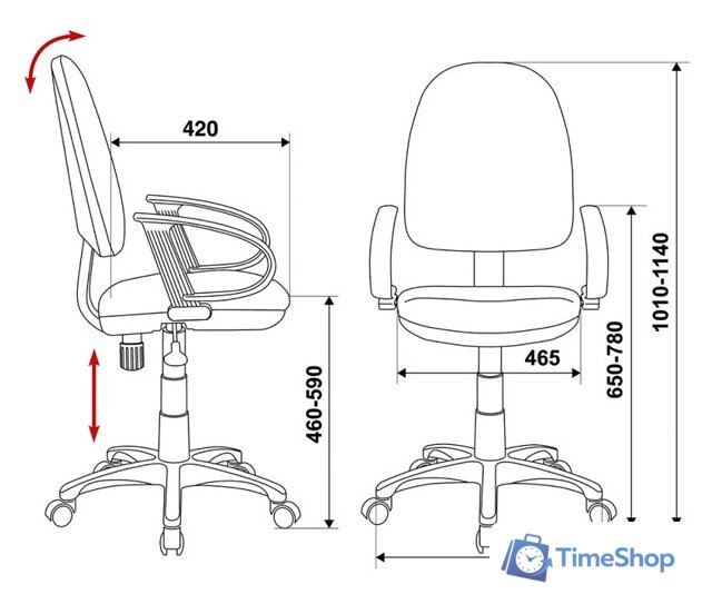 Офисное кресло Бюрократ CH-300/JP-15-2 (черный) - Изображение №5 — Интернет-магазин Time-Shop