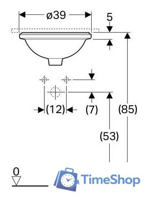 Умывальник Geberit VariForm 500.744.01.2 - Изображение №3 — Интернет-магазин Time-Shop