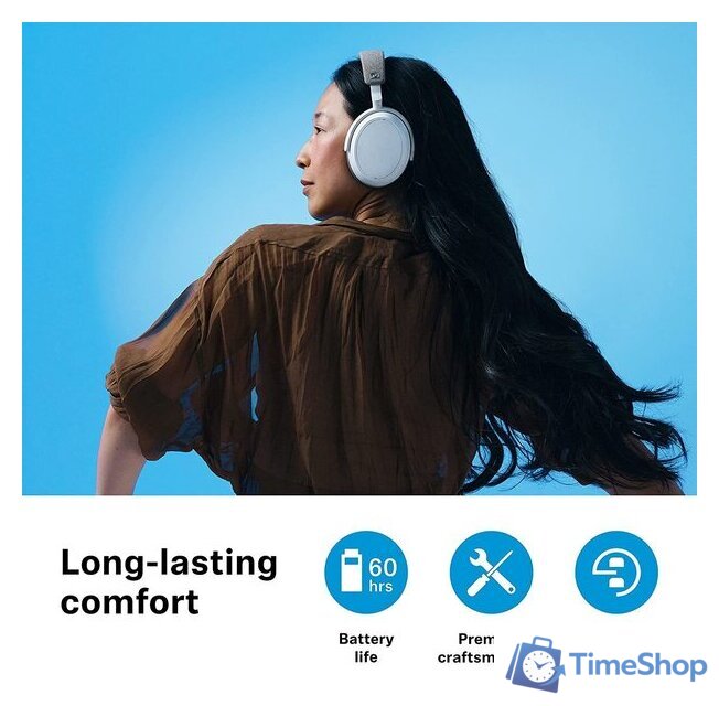 Наушники Sennheiser Momentum 4 Wireless (белый) - Изображение №5 — Интернет-магазин Time-Shop