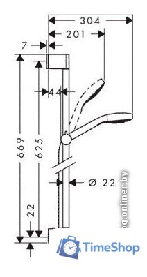 Душевой гарнитур  Hansgrohe Croma Select S [26560400] - Изображение №3 — Интернет-магазин Time-Shop