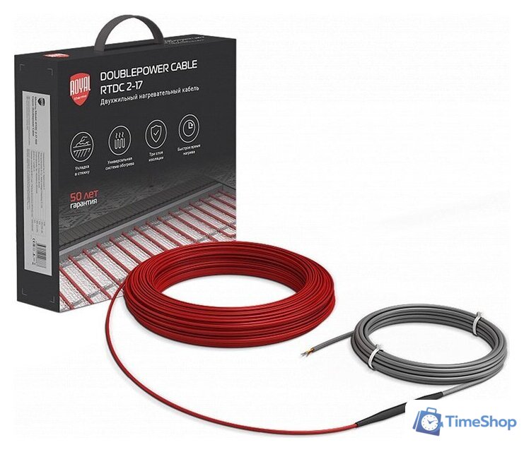 Нагревательный кабель Royal Thermo Doublepower Cable RTDC 2-17-2500 147.1 м. 2500 Вт (комплект) - Изображение №1 — Интернет-магазин Time-Shop
