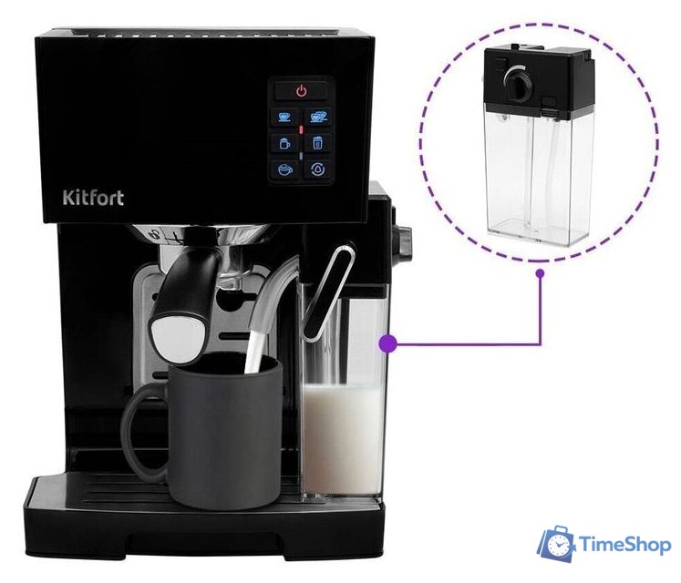 Рожковая кофеварка Kitfort KT-743 - Изображение №3 — Интернет-магазин Time-Shop