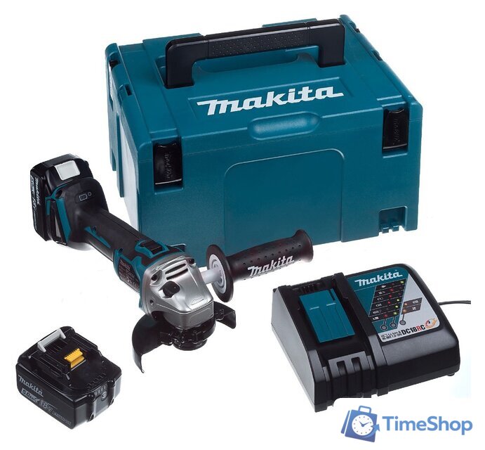 Угловая шлифмашина Makita DGA504RTJ (с 2-мя АКБ, кейс) - Изображение №1 — Интернет-магазин Time-Shop