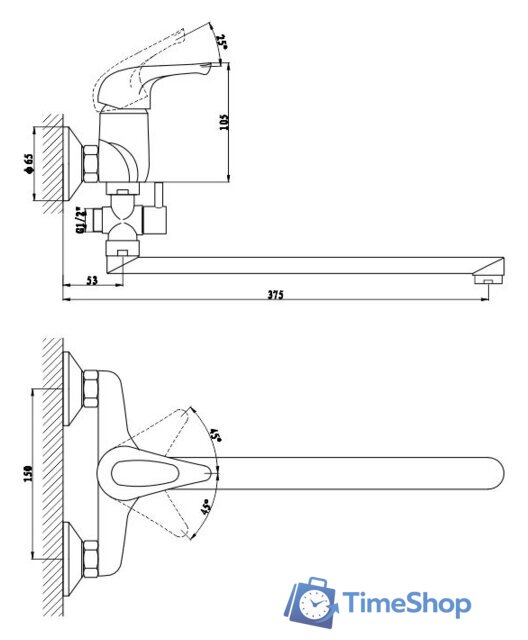 Смеситель Gross Aqua Base 7237258C-35L(F) - Изображение №2 — Интернет-магазин Time-Shop
