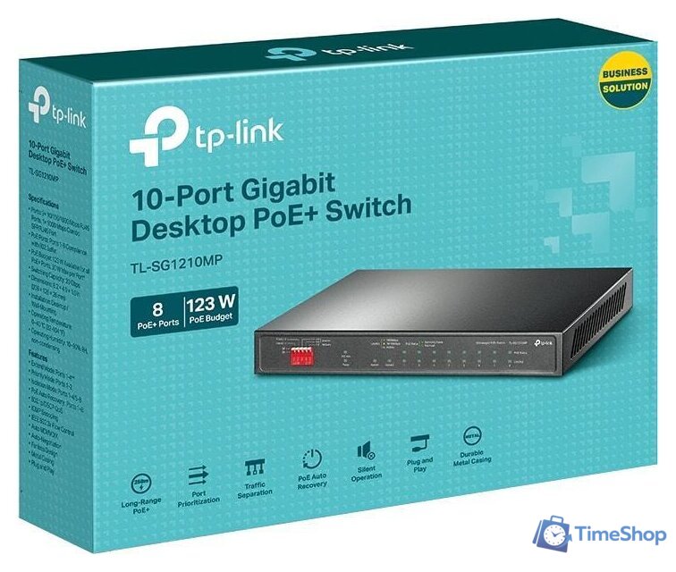 Неуправляемый коммутатор TP-Link TL-SG1210MP - Изображение №4 — Интернет-магазин Time-Shop