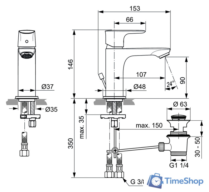 Смеситель Ideal Standard Connect Air A7007AA - Изображение №2 — Интернет-магазин Time-Shop