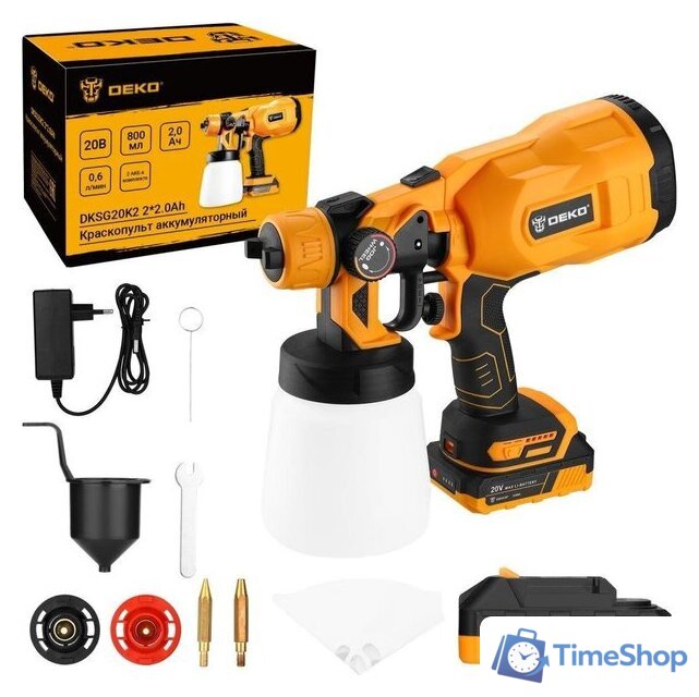 Краскораспылитель Deko DKSG20K2 063-4020 (с 2-мя АКБ) - Изображение №2 — Интернет-магазин Time-Shop