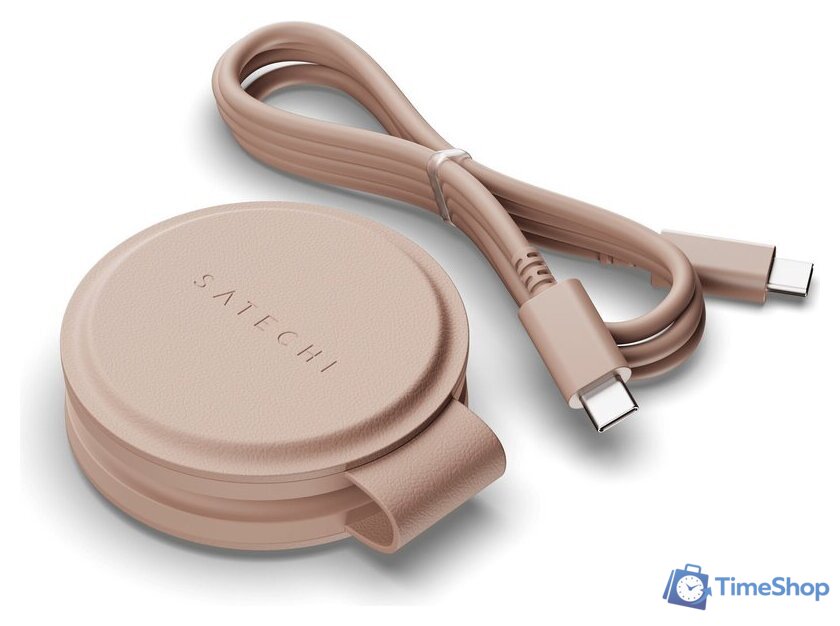 Беспроводное зарядное Satechi OntheGo 2-in-1 Charger ST-QTG21R (розовый) - Изображение №3 — Интернет-магазин Time-Shop