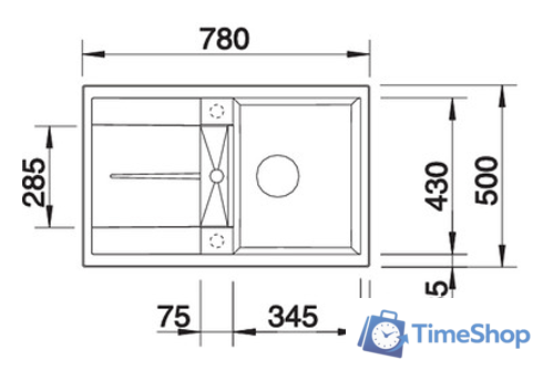 Кухонная мойка Blanco Metra 45 S 525914 (черный) - Изображение №2 — Интернет-магазин Time-Shop