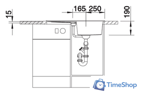 Кухонная мойка Blanco Metra 45 S 525914 (черный) - Изображение №4 — Интернет-магазин Time-Shop