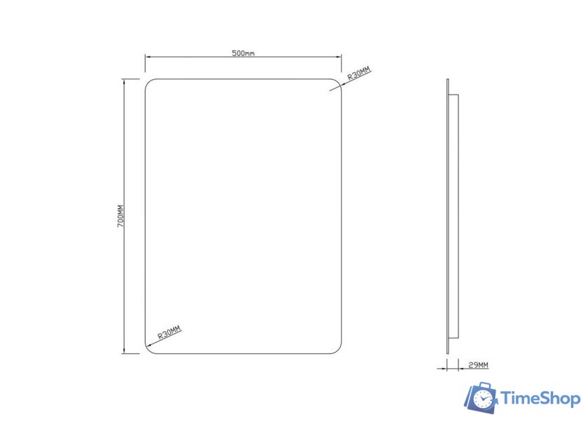  Roxen Зеркало Bella smart touch 510055-50ST (с бесконтактным сенсором и подсветкой) - Изображение №8 — Интернет-магазин Time-Shop