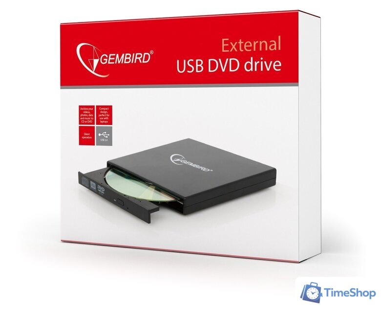 Оптический привод Gembird DVD-USB-02 - Изображение №5 — Интернет-магазин Time-Shop