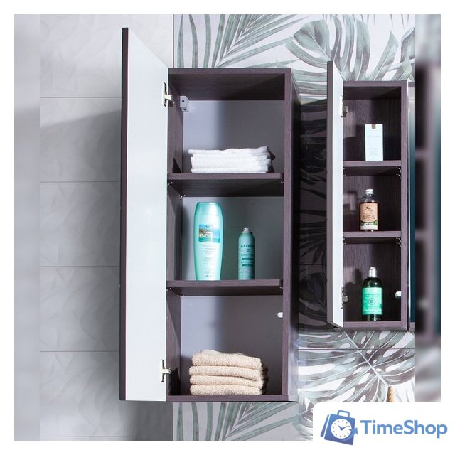  Бриклаер Шкаф-полупенал Кристалл 90 навесной (софт графит) - Изображение №2 — Интернет-магазин Time-Shop